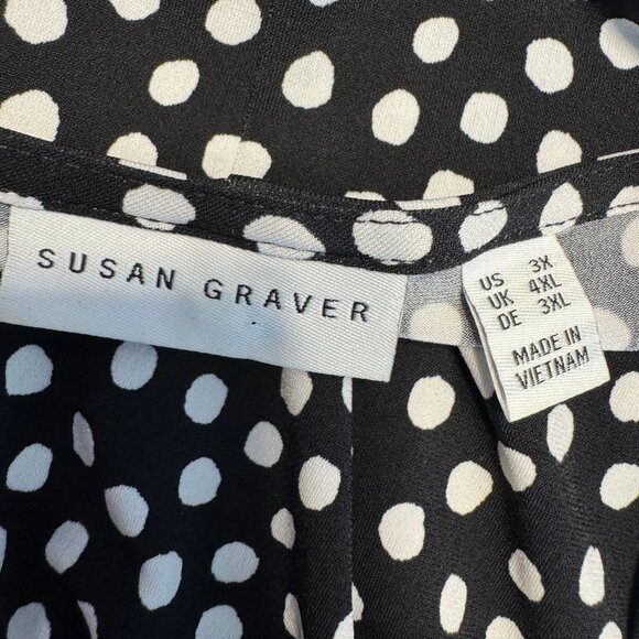 Susan Graver Liquid Knit Dress Womens SIze 3X Stretch Oversize Stretch Polka Dot - Picture 4 of 7